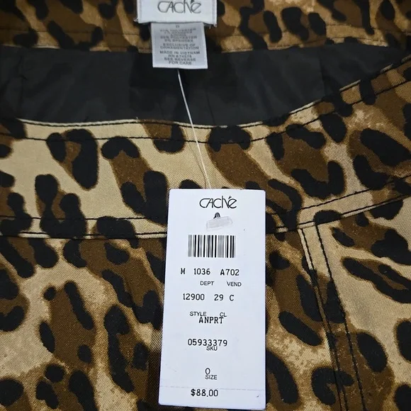 Cache Animal Print Women's Skirt Sz 0 - Picture 6 of 7